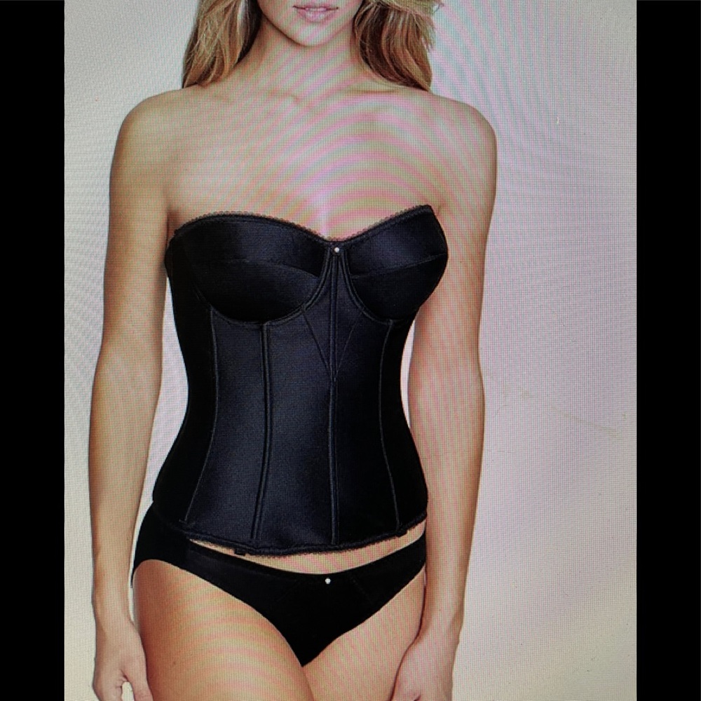 Dominique NWT Black Corset Bra with garters